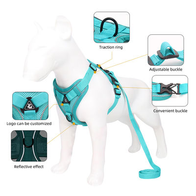 Leash for small dogs and cats with reflective breathable vest pet harness