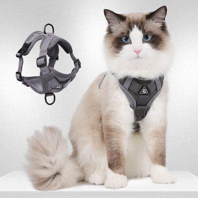 Leash for small dogs and cats with reflective breathable vest pet harness