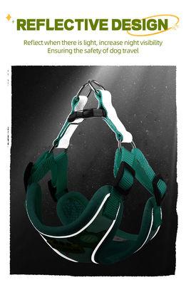 New dog leash small and medium-sized dog chest harness cartoon dinosaur dog walking rope reflective pet chest harness