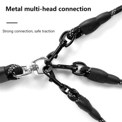 Dog leash multifunctional one-to-three dog leash reflective pet leash