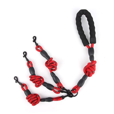 Dog leash multifunctional one-to-three dog leash reflective pet leash