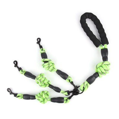 Dog leash multifunctional one-to-three dog leash reflective pet leash