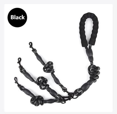 Dog leash multifunctional one-to-three dog leash reflective pet leash