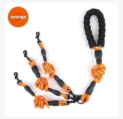Dog leash multifunctional one-to-three dog leash reflective pet leash