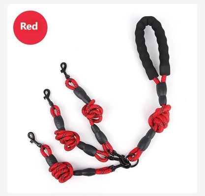 Dog leash multifunctional one-to-three dog leash reflective pet leash